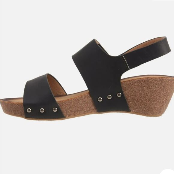 BRAND NEW ROUGE HELUIM DOUBLE STRAP VELCRO CLOSURE CORK WEDGE SANDAL - Picture 16 of 16